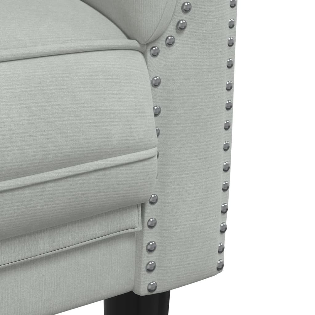 Sofos Komplektas, 3 Dalių, Šviesiai Pilkos Spalvos, Aksomas