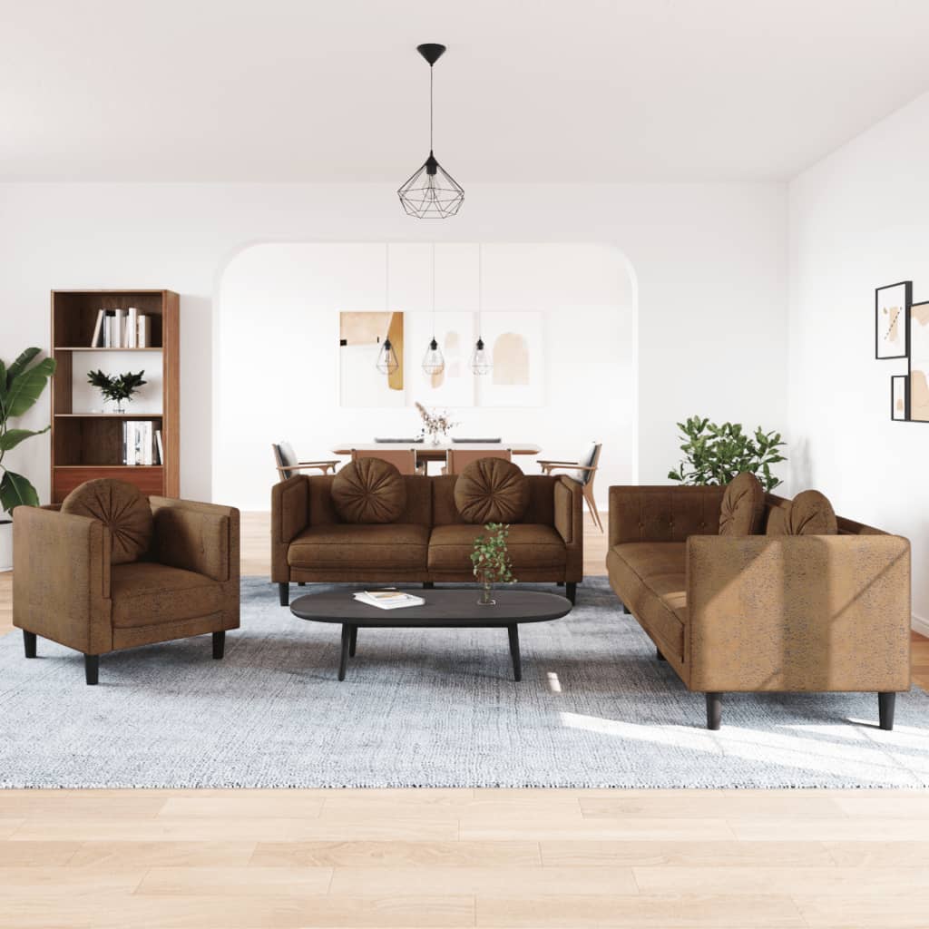 Sofos Komplektas Su Pagalvėmis, 3 Dalių, S, Aksomas