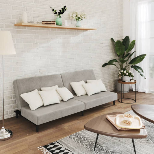 Dvivietė Sofa-Lova, Šviesiai Pilkos Spalvos, Aksomas