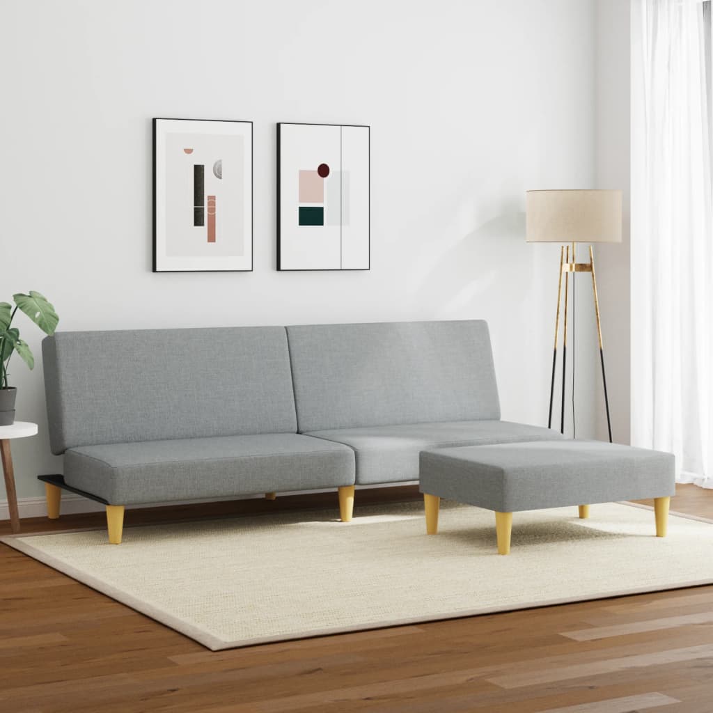 Dvivietė Sofa-Lova Su Pakoja, Šviesiai Pilkos Spalvos, Audinys