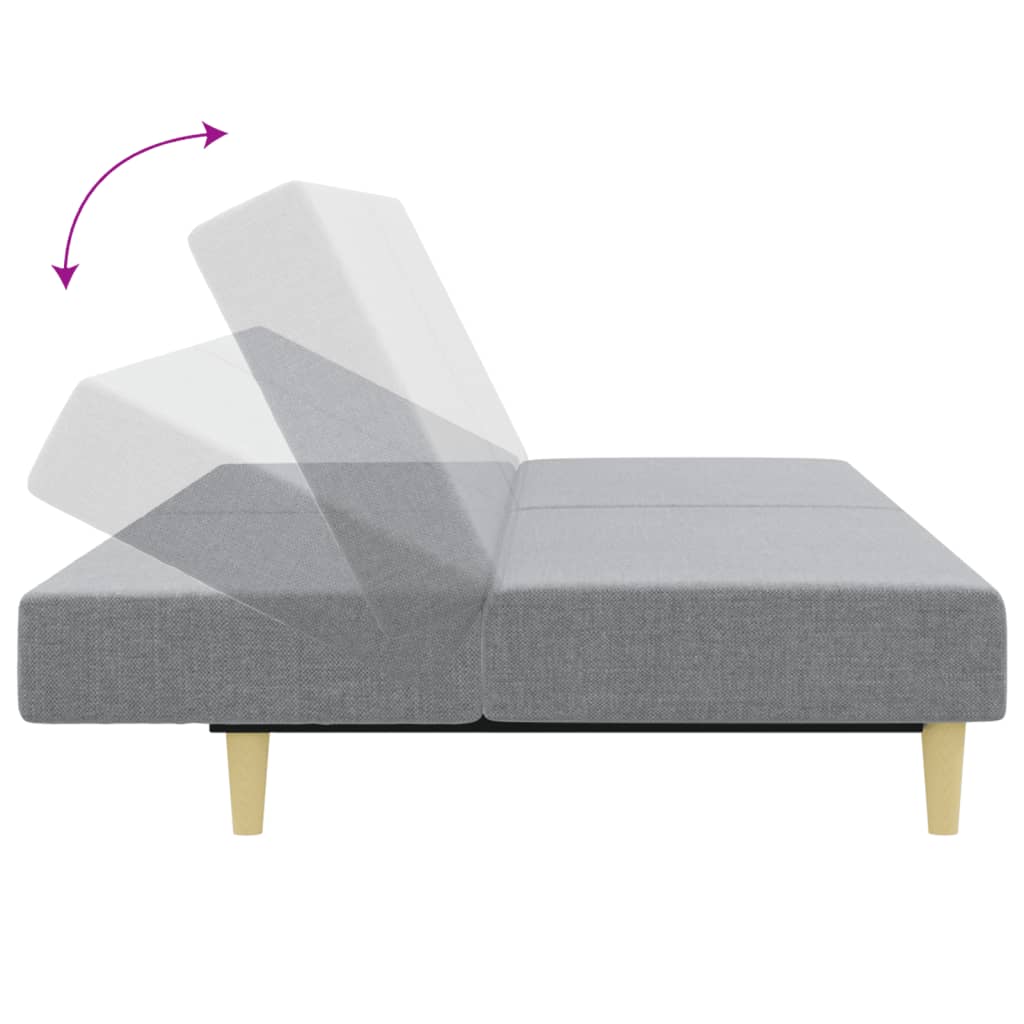 Dvivietė Sofa-Lova Su Pakoja, Šviesiai Pilkos Spalvos, Audinys