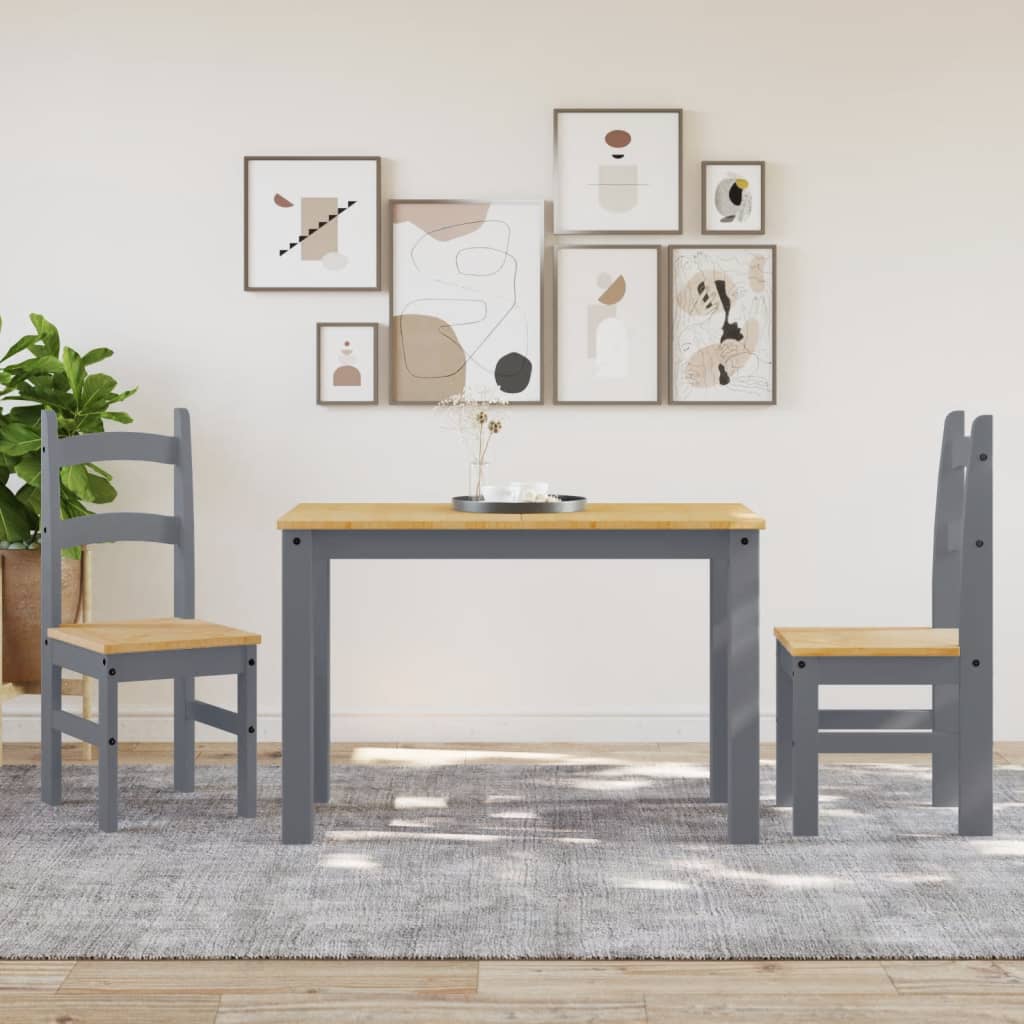 Valgomojo Kėdės, 2Vnt., Pilkos, 40X46X99Cm, Pušies Masyvas