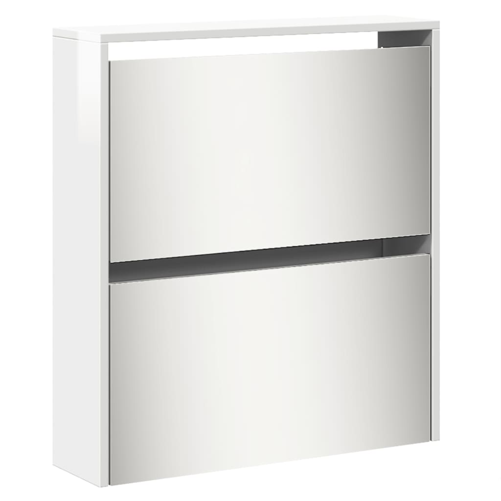 Batų Spintelė Su Veidrodžiu, 5 Aukštų, Balta, 63X17X169,5Cm