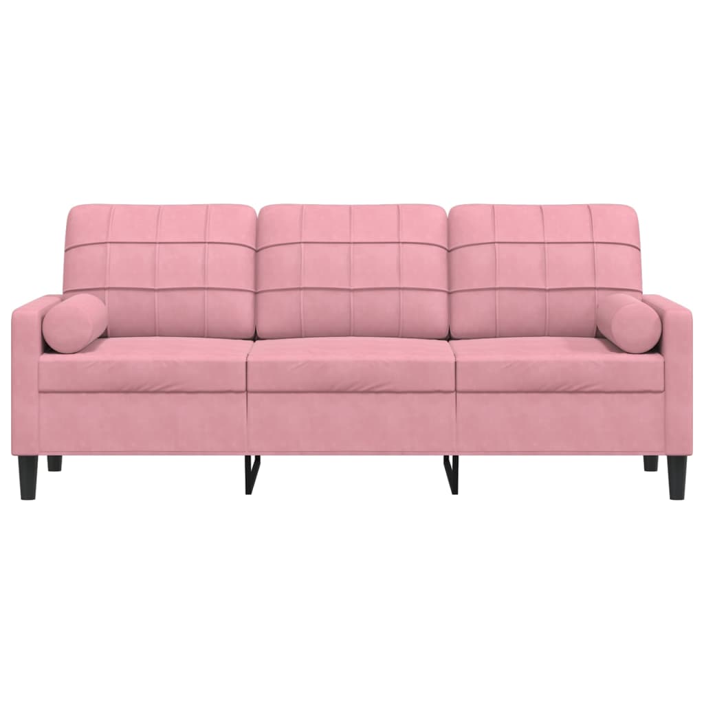 Trivietė Sofa Su Pagalvėlėmis, S Spalvos, 180Cm, Aksomas