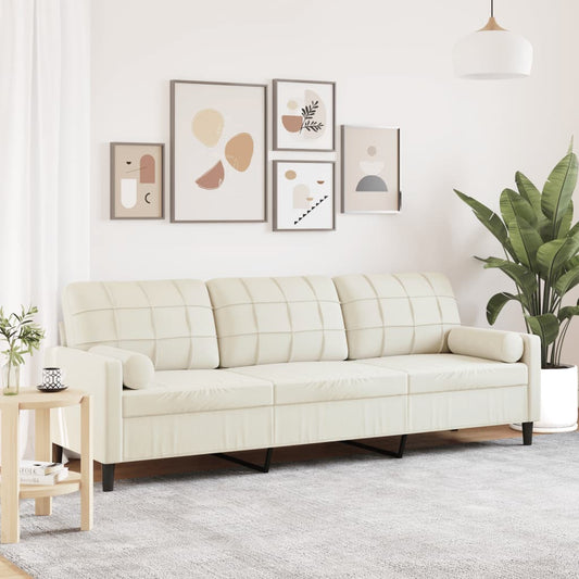 Trivietė Sofa Su Pagalvėlėmis, S Spalvos, 210Cm, Aksomas
