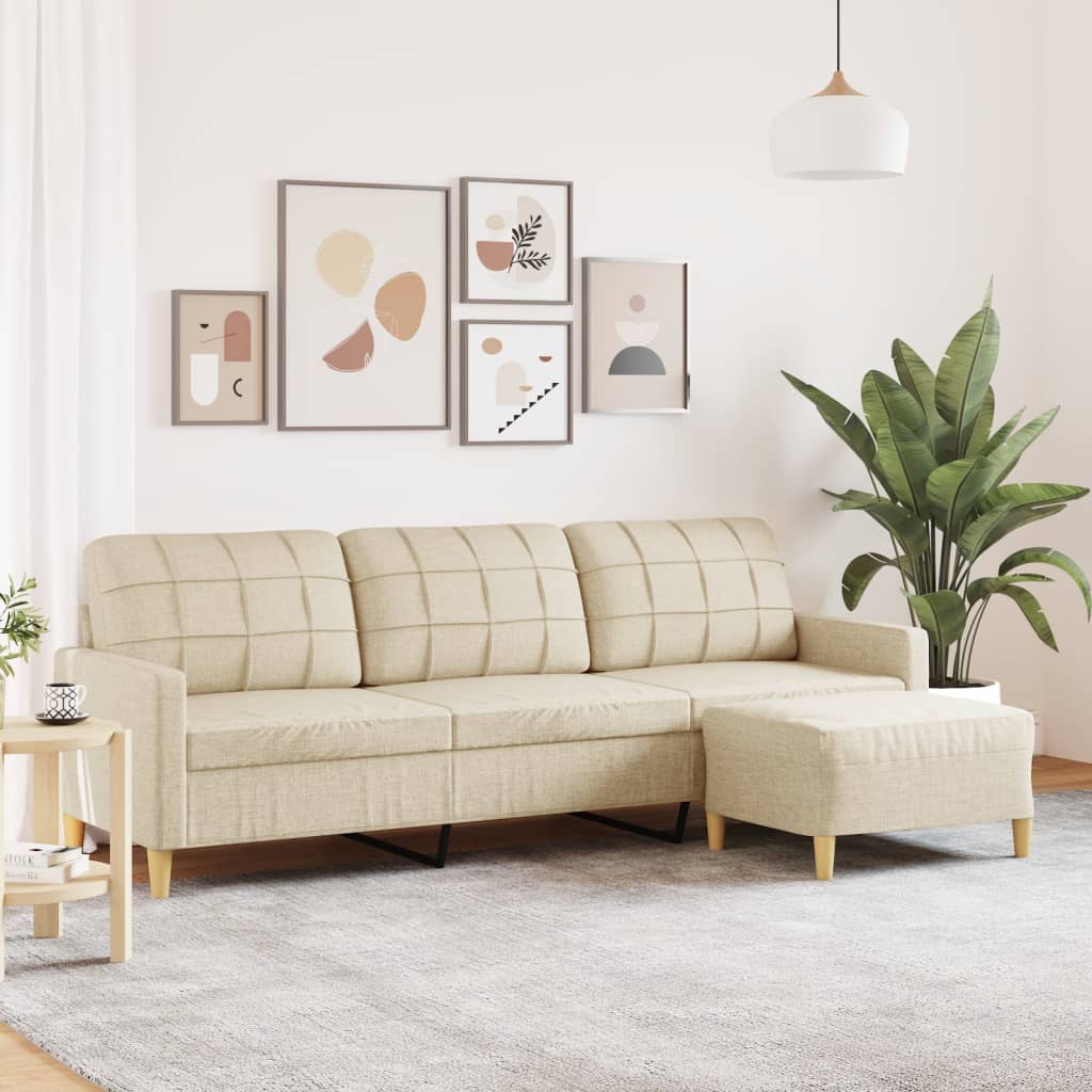 Trivietė Sofa Su Pakoja, Rudos Spalvos, 180Cm, Audinys