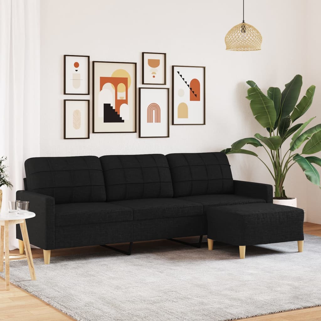 Trivietė Sofa Su Pakoja, Rudos Spalvos, 180Cm, Audinys