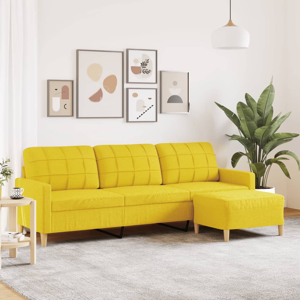 Trivietė Sofa Su Pakoja, Rudos Spalvos, 180Cm, Audinys