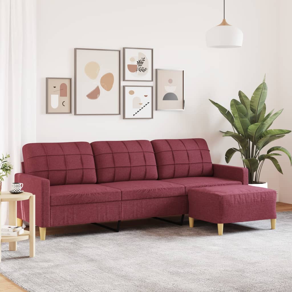 Trivietė Sofa Su Pakoja, Rudos Spalvos, 180Cm, Audinys