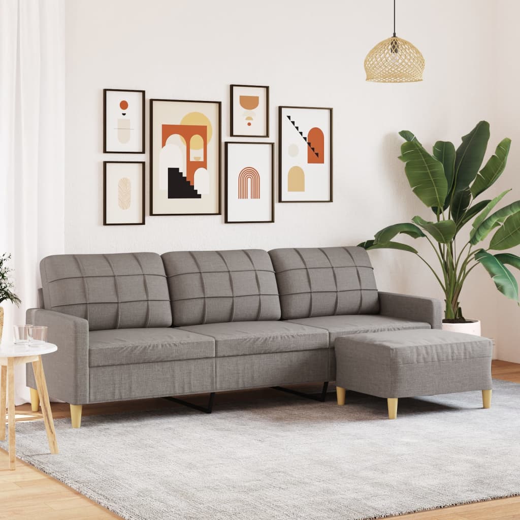 Trivietė Sofa Su Pakoja, Rudos Spalvos, 180Cm, Audinys