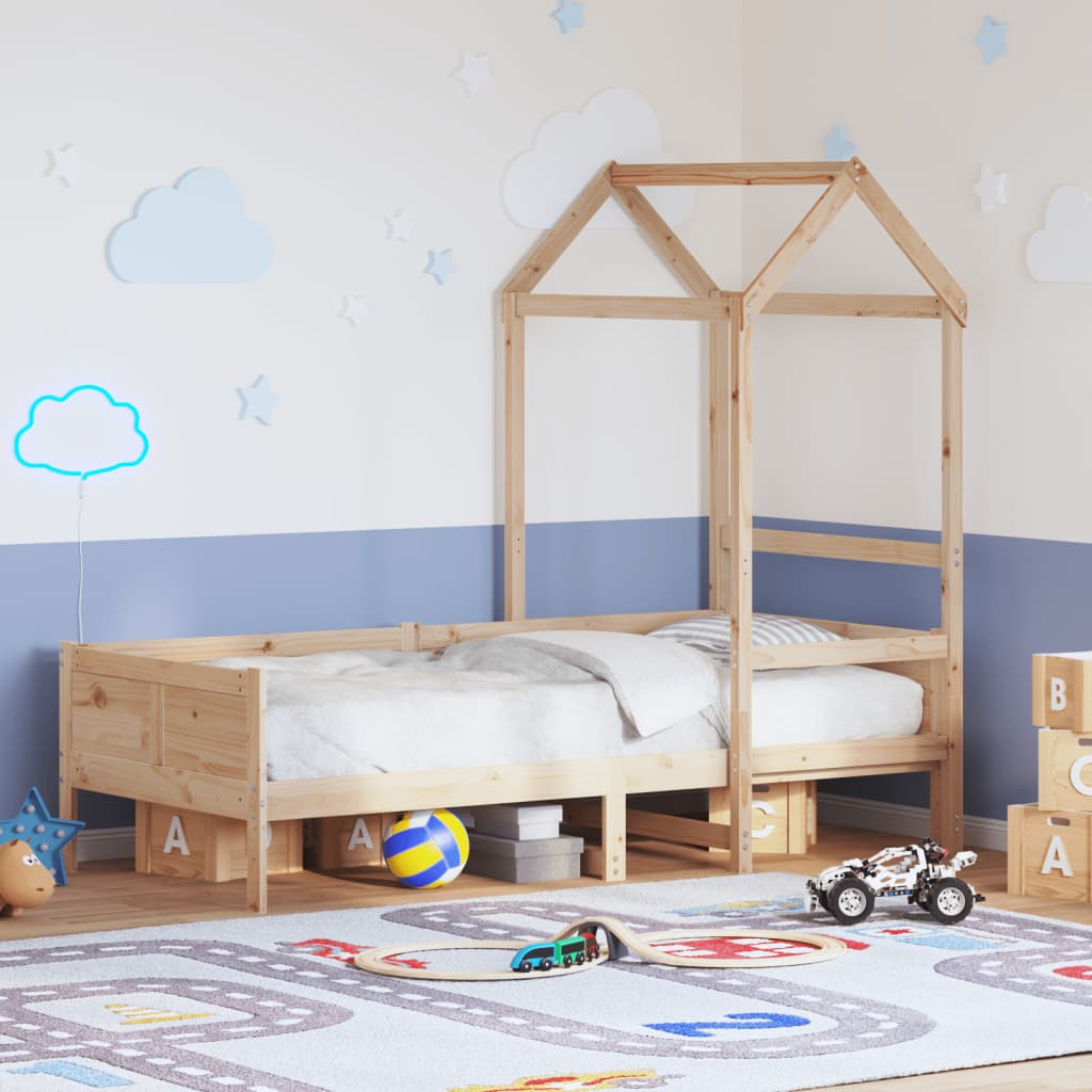 Lova Su Stogeliu, 80X200Cm, Pušies Medienos Masyvas