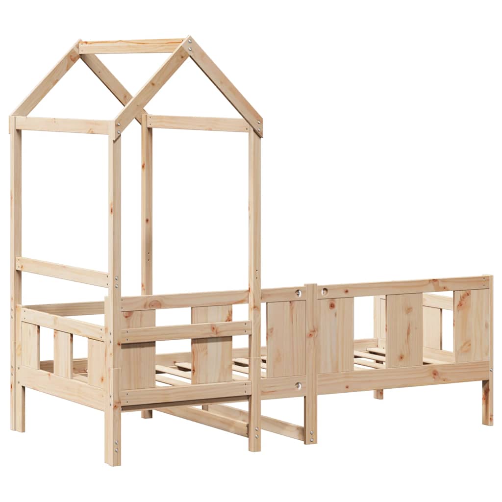 Lova Su Stogeliu, 90X190Cm, Pušies Medienos Masyvas