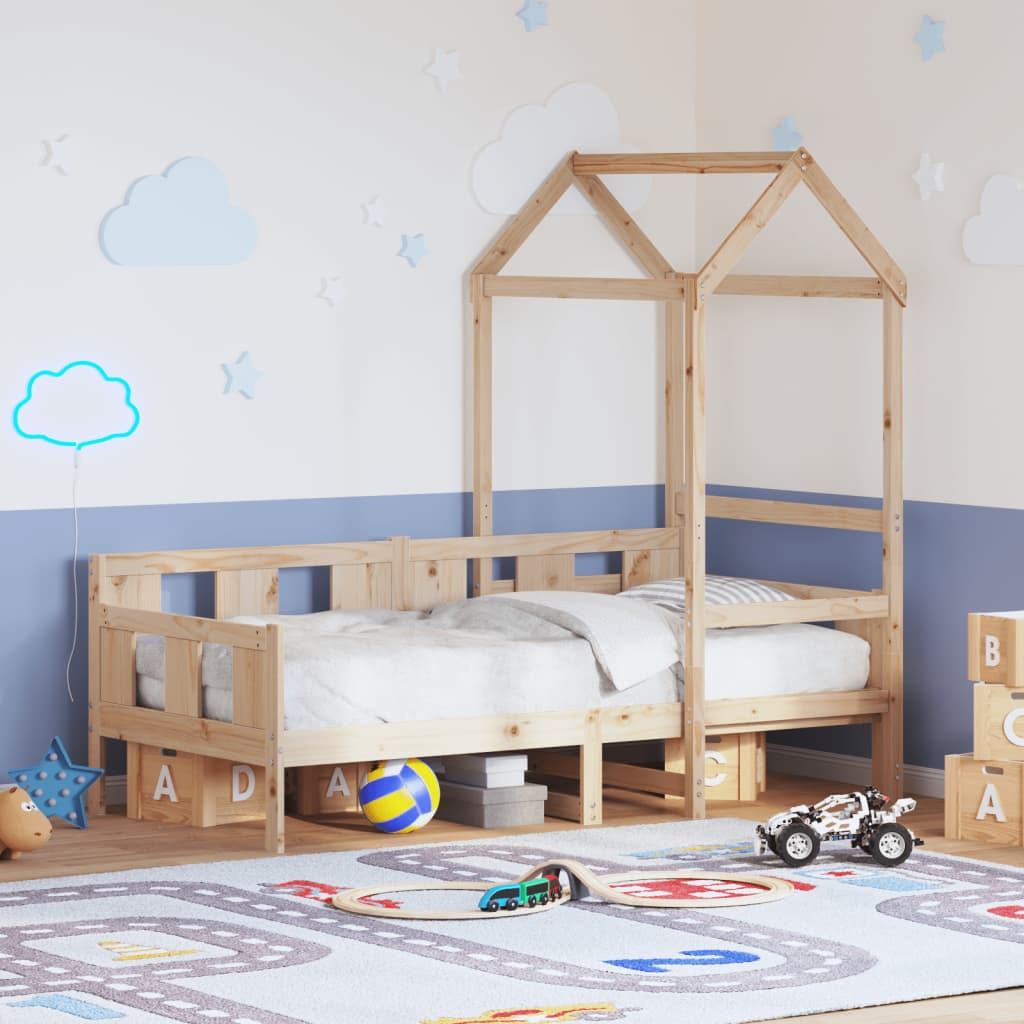 Lova Su Stogeliu, 90X190Cm, Pušies Medienos Masyvas