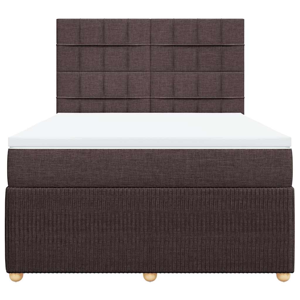 Lova Su Spyruoklėmis Ir Čiužiniu, Ruda, 160X200 Cm, Audinys