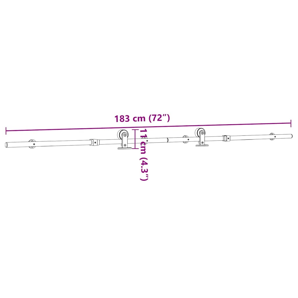 Stumdomų Durų Įrangos Rinkinys, Sidabr., 183Cm, Nerūd. Plien.