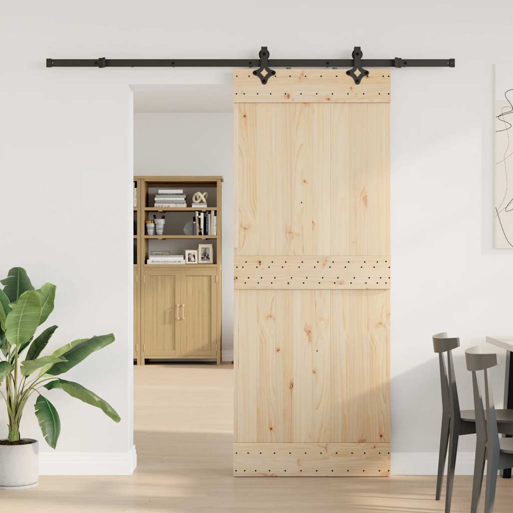 Stumdomų Durų Įrangos Rinkinys, Juodos Sp., 213,5Cm, Plienas