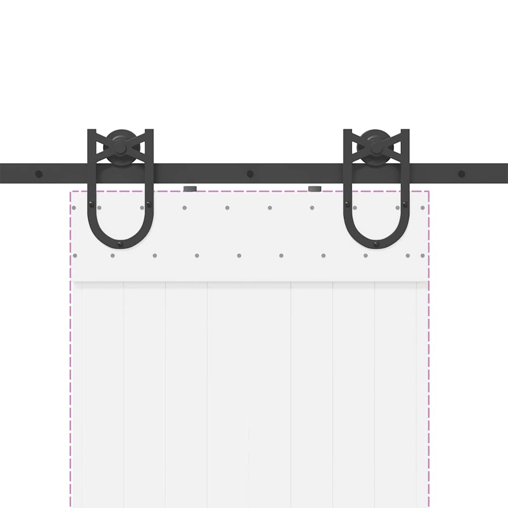 Stumdomų Durų Įrangos Rinkinys, Juodos Spalvos, 183Cm, Plienas