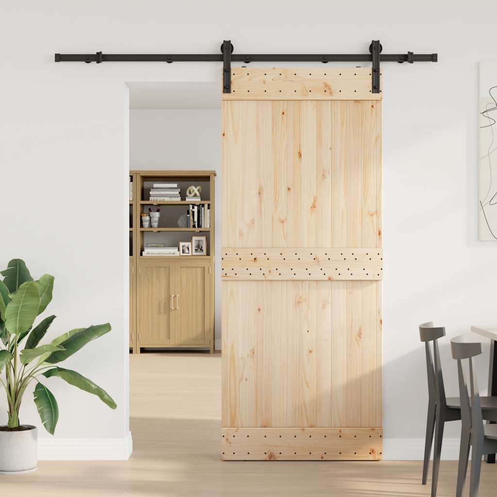 Stumdomų Durų Įrangos Rinkinys, Juodos Sp., 200Cm, Plienas