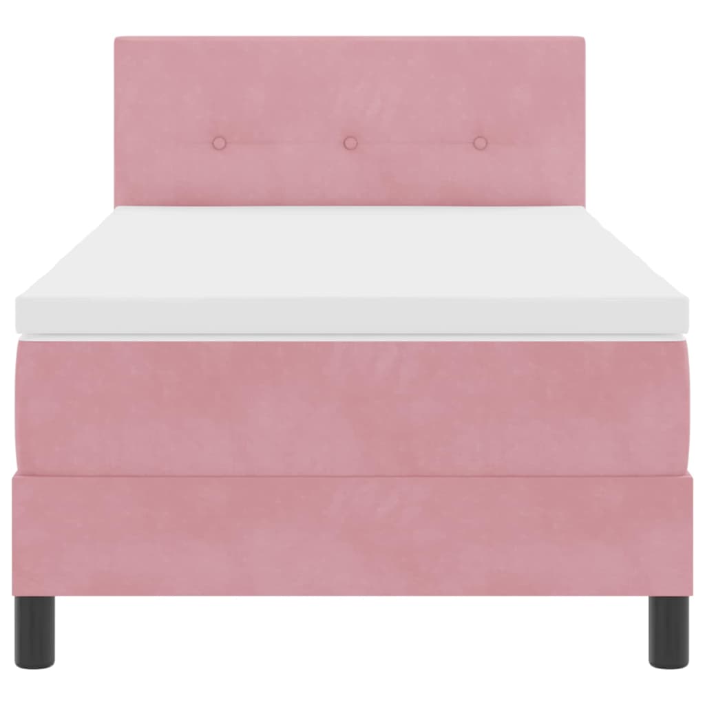 Kiemas Lova Su Čiužiniu Rožinė 100 X 200 Cm Aksomas