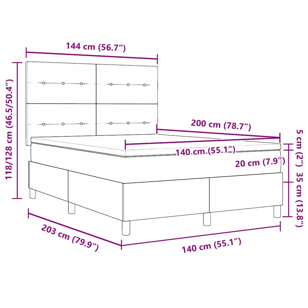 Kiemas Lova Su Čiužiniu Rožinė 140 X 200 Cm Aksomas