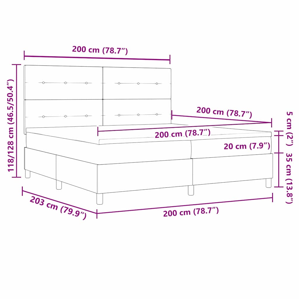 Kiemas Lova Su Čiužiniu Rožinė 200 X 200 Cm Aksomas