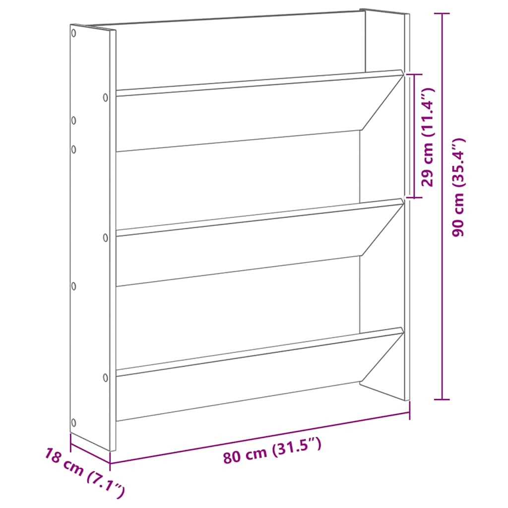 Sieninė Batų Spintelė, Artisano, 80X18X90Cm, Apdirbta Mediena 90 Cm