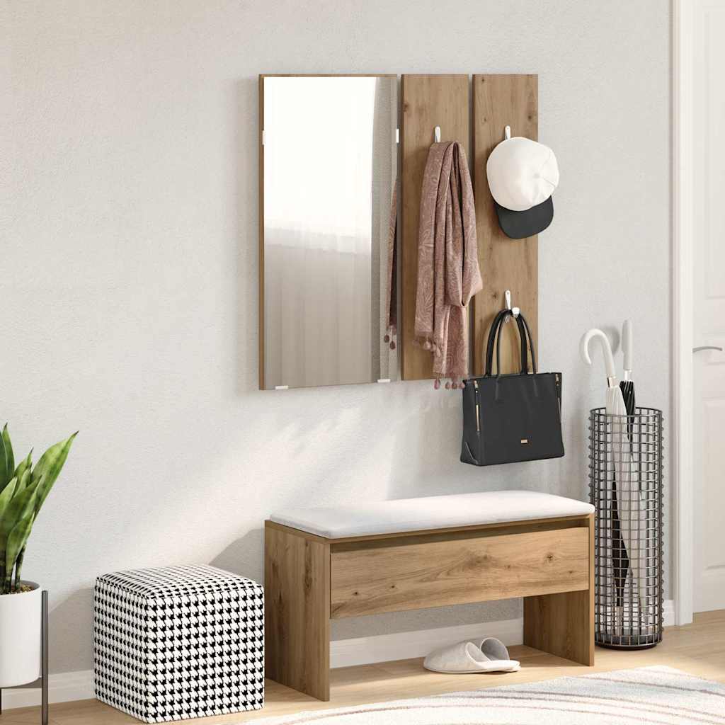 Koridoriaus Baldų Komplektas, Ąžuolo Spalvos, Apdirbta Mediena