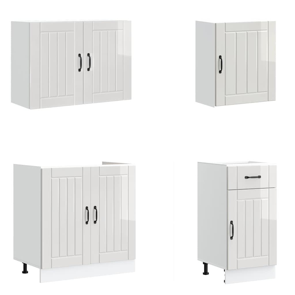 Virtuvinių Spintelių Komplektas, 7 Dalių, Lucca, Balta