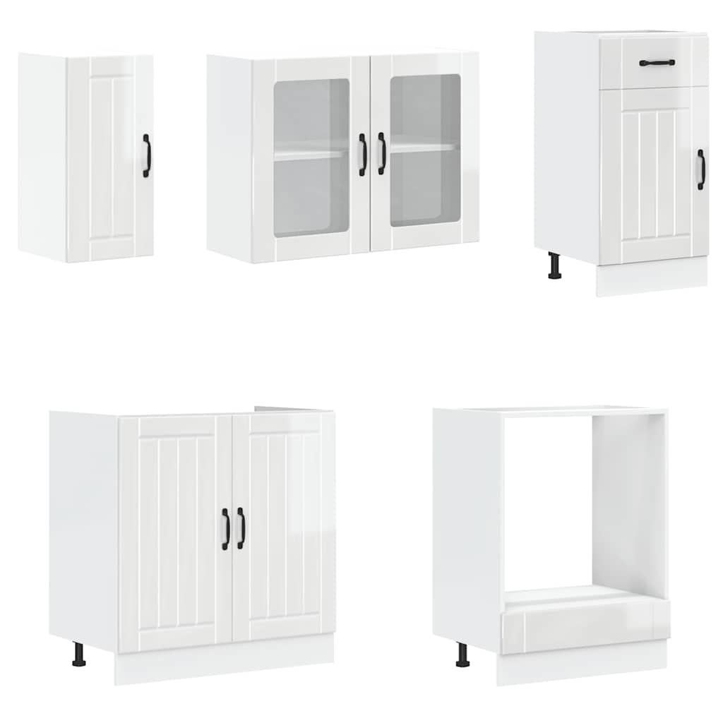 Virtuvinių Spintelių Komplektas, 8 Dalių, Lucca, Balta