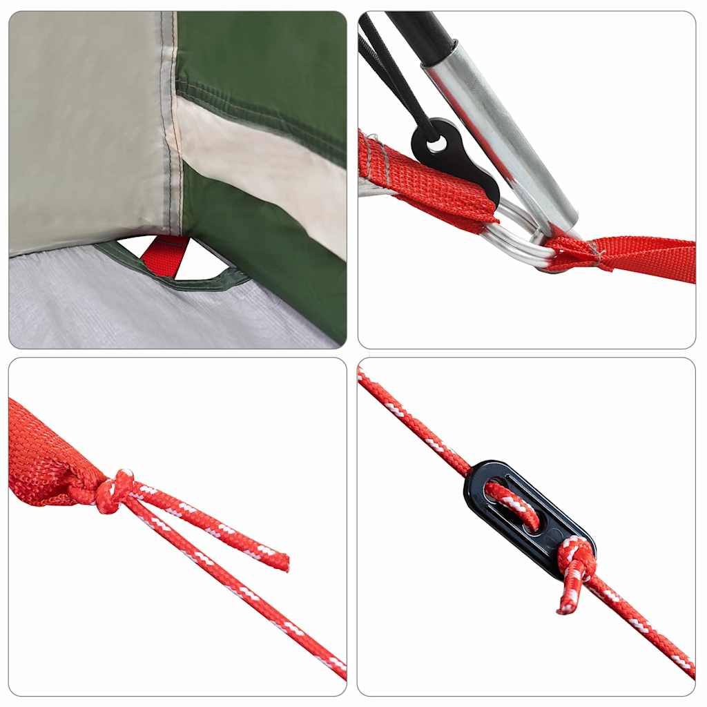 Šeimos Palapinė Su Stogu Žalia Ir Pilka 721 X 335 X 212 Cm