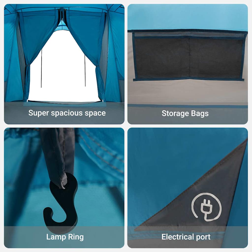 Šeimos Palapinė Su Stogu Mėlyna Ir Pilka 721 X 335 X 212 Cm
