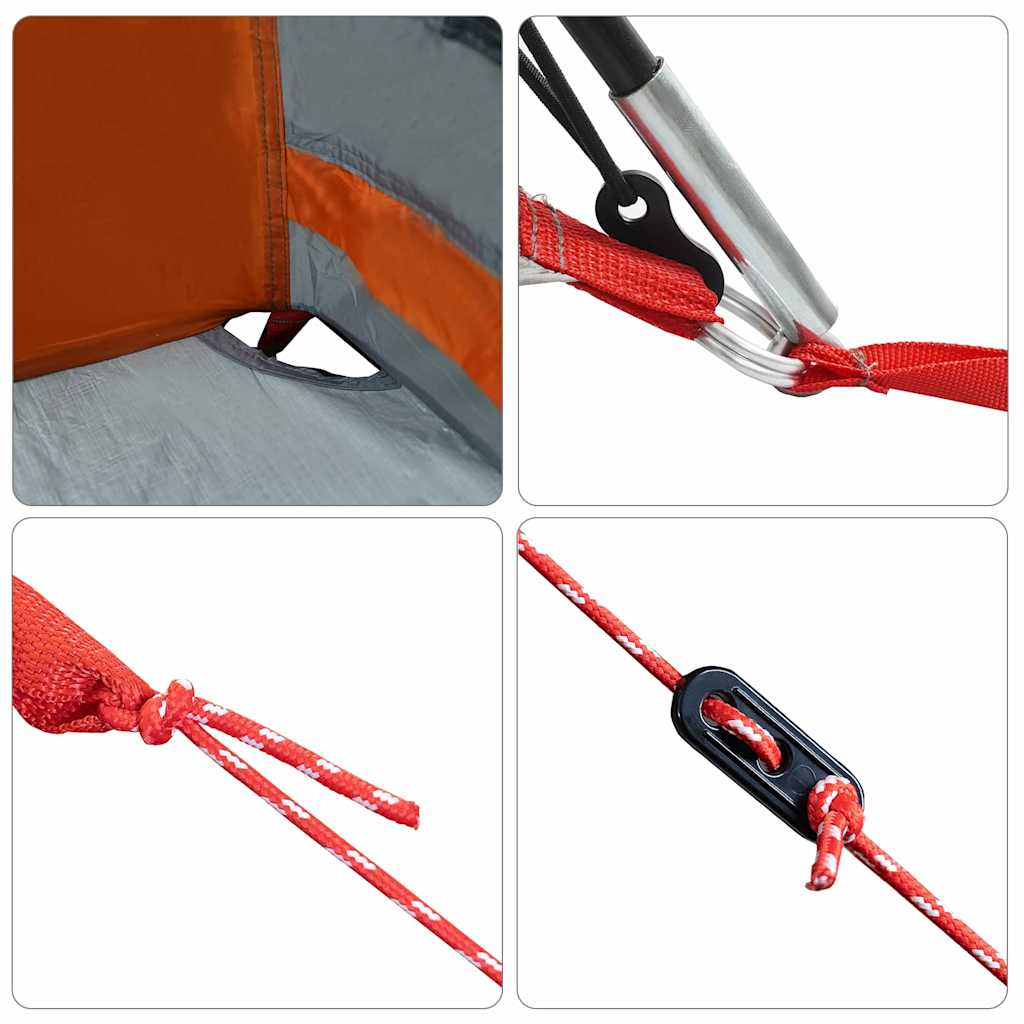 Šeimos Palapinė Su Stogu Pilka Ir Oranžinė 721 X 335 X 212 Cm