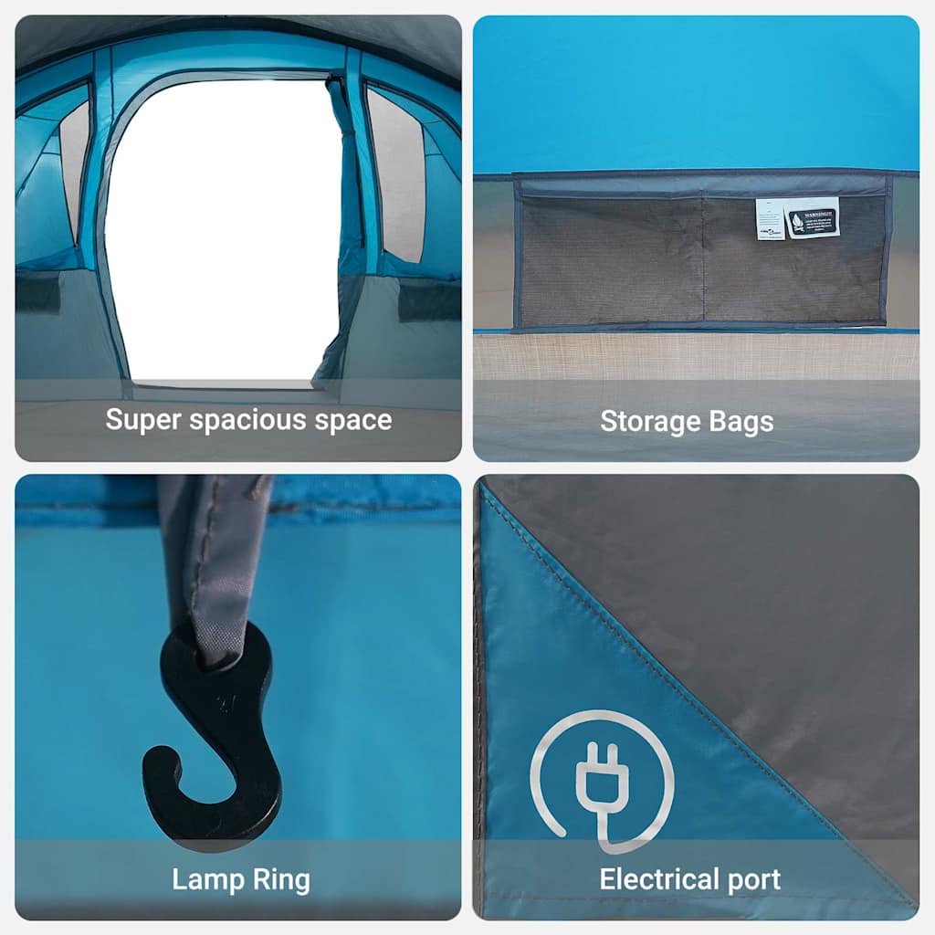 Šeimos Palapinė Su Stogu Mėlyna Ir Pilka 576 X 325 X 213 Cm