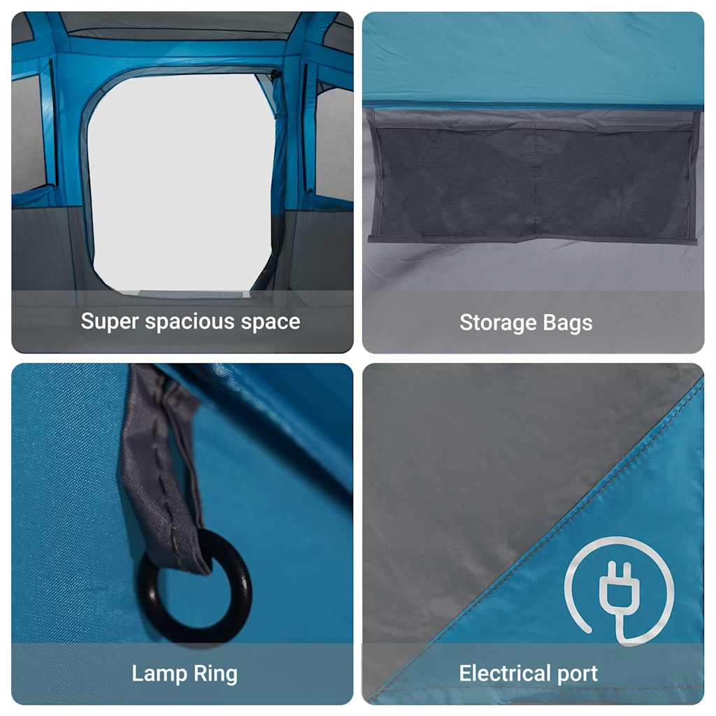 Šeimos Palapinė Su Stogu Mėlyna Ir Pilka 435 X 255 X 216 Cm