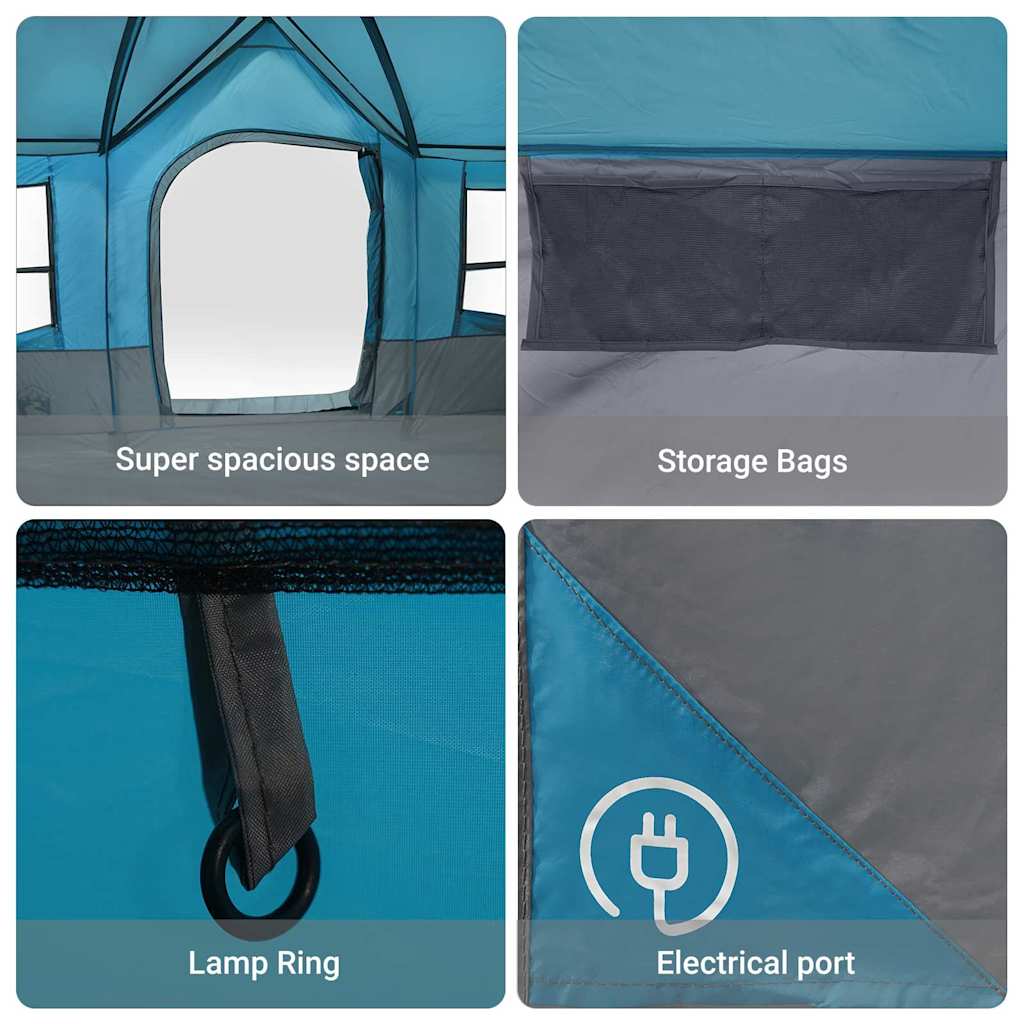 Šeimos Palapinė Su Stogu Mėlyna Ir Pilka 622 X 295 X 238 Cm