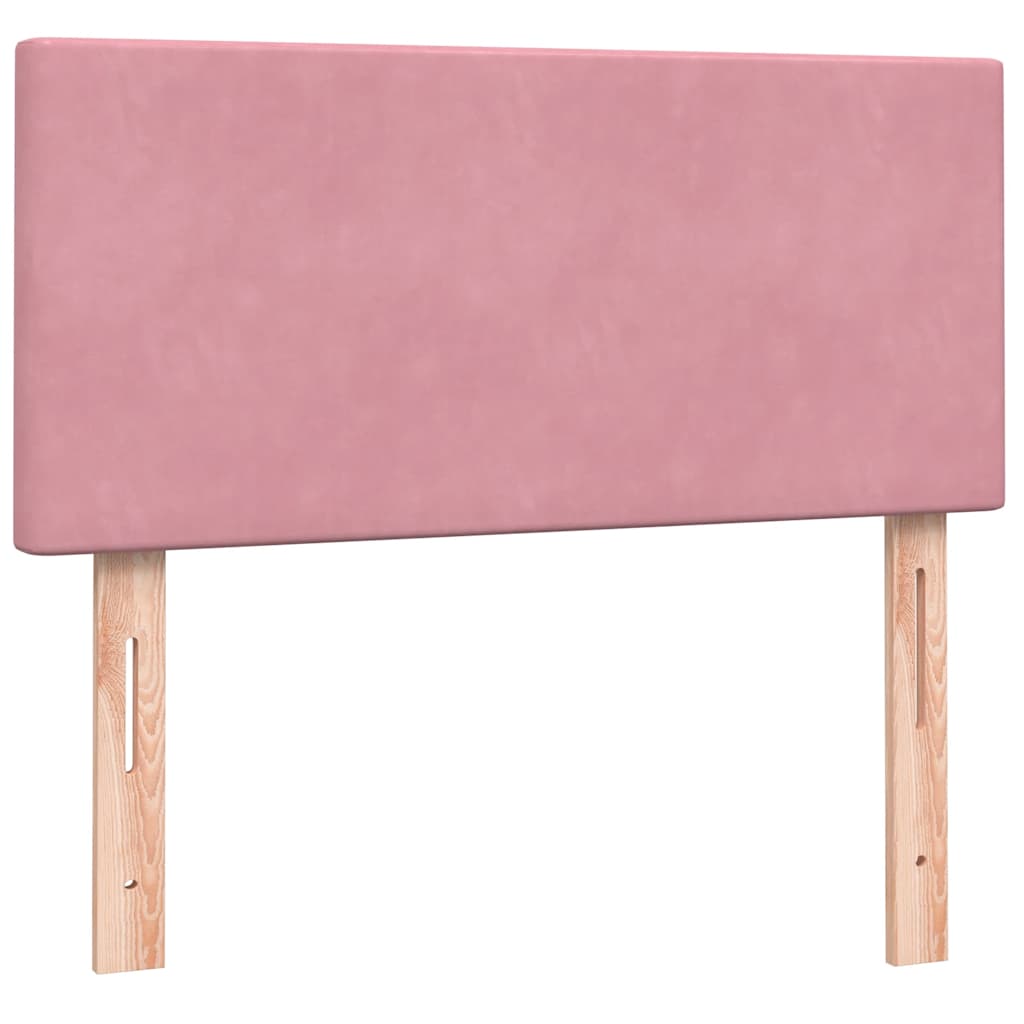 Lova Su Spyruoklėmis Ir Čiužiniu, Rožinė, 80X210Cm, Aksomas