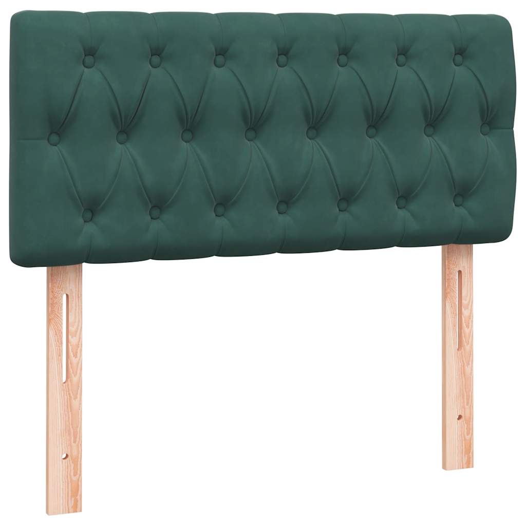 Lova Su Spyruoklėmis Ir Čiužiniu Tamsiai Žalia 80X210Cm Aksomas