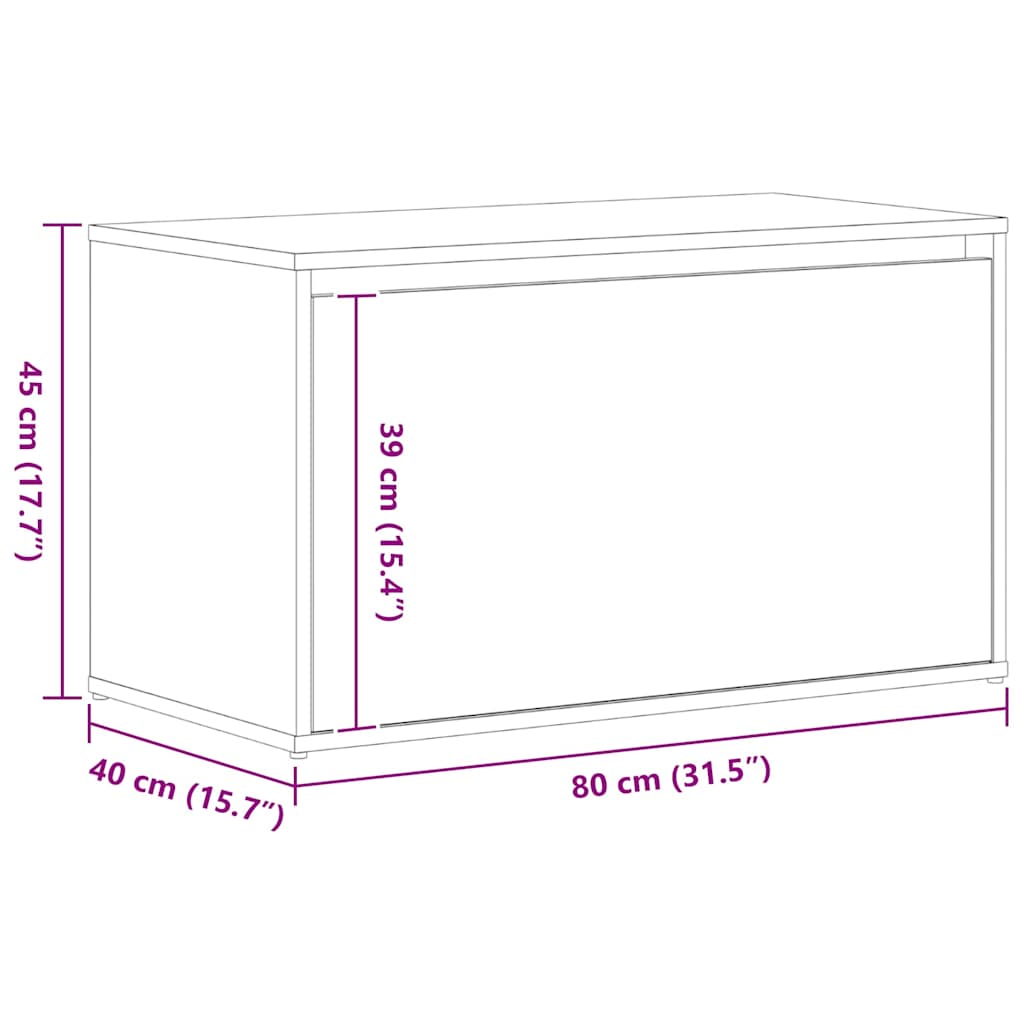 Koridoriaus Suolas Su Stalčių Juodas Ąžuolas 80 X 40 X 45 Cm