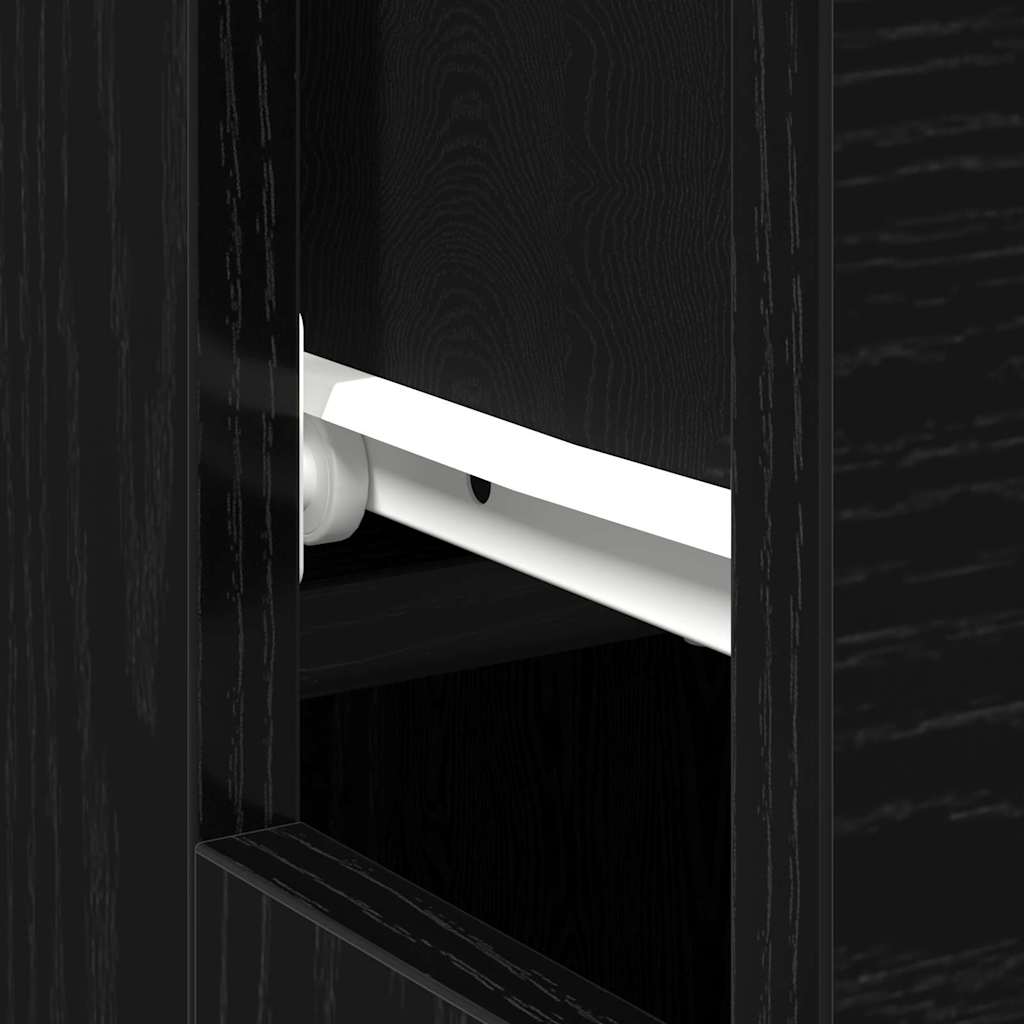 Stalas Juodas Ąžuolas 100 X 50 X 75 Cm Apdirbta Mediena