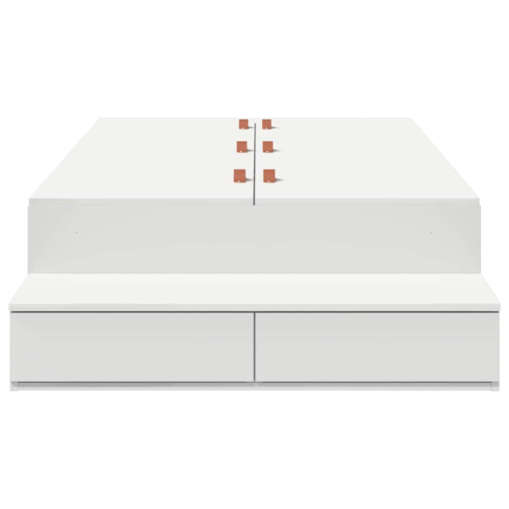 Lova Su Daiktų Laikymo Vieta Balta 100 Cm Apdirbta Mediena