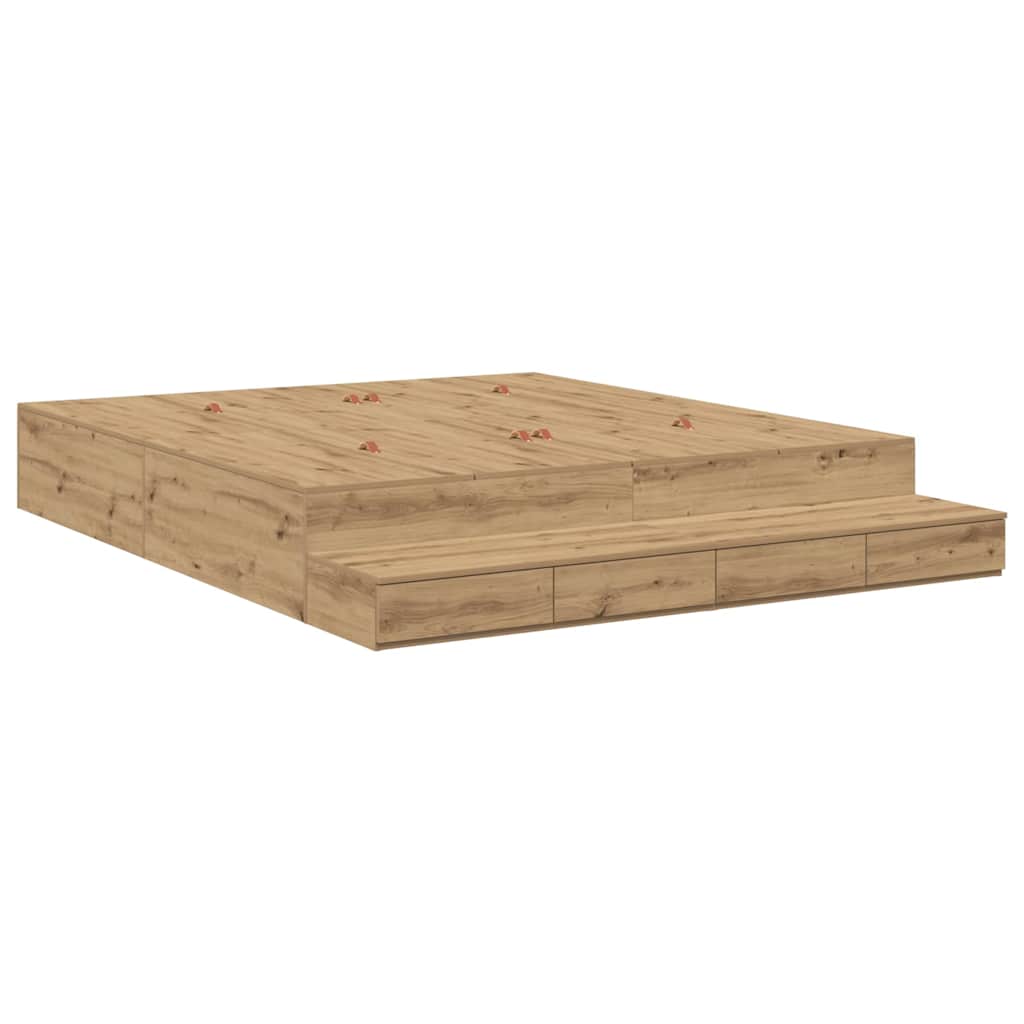 Lova Su Daiktų Laikymo Vieta Su Stalčių Artisano Ąžuolo