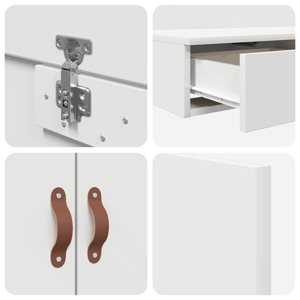 Lova Su Daiktų Laikymo Vieta Balta 75 Cm Apdirbta Mediena