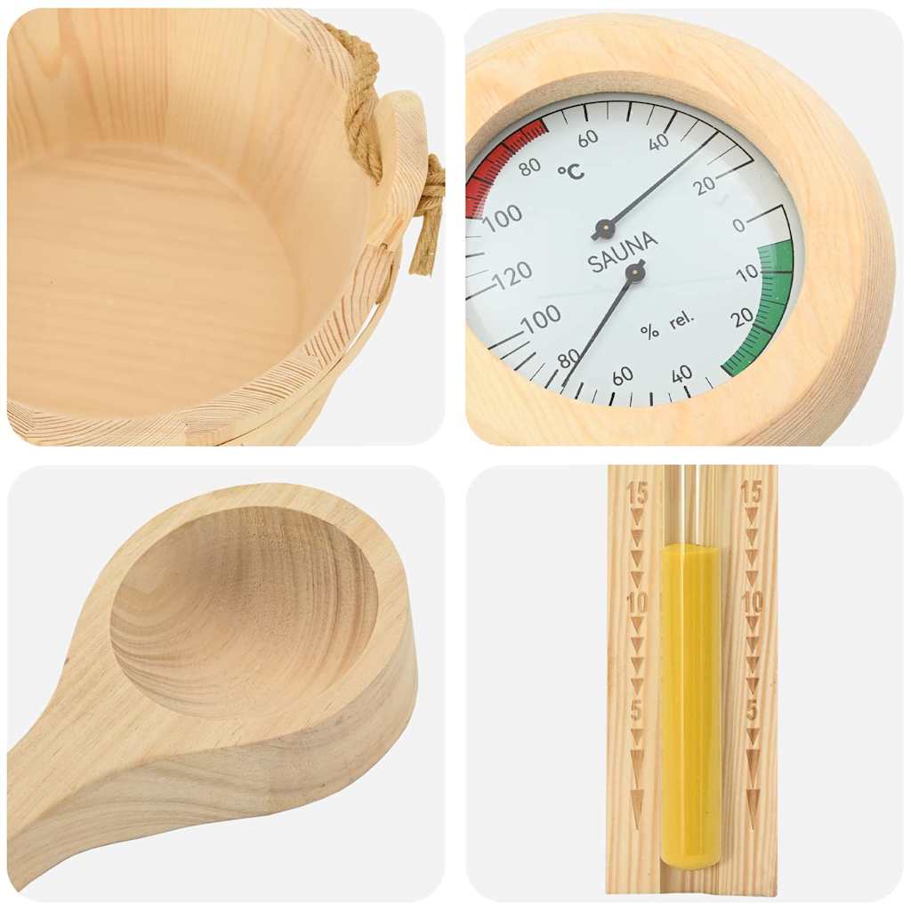 Saunos Priedų Rinkinys 4 Pcs Ruda