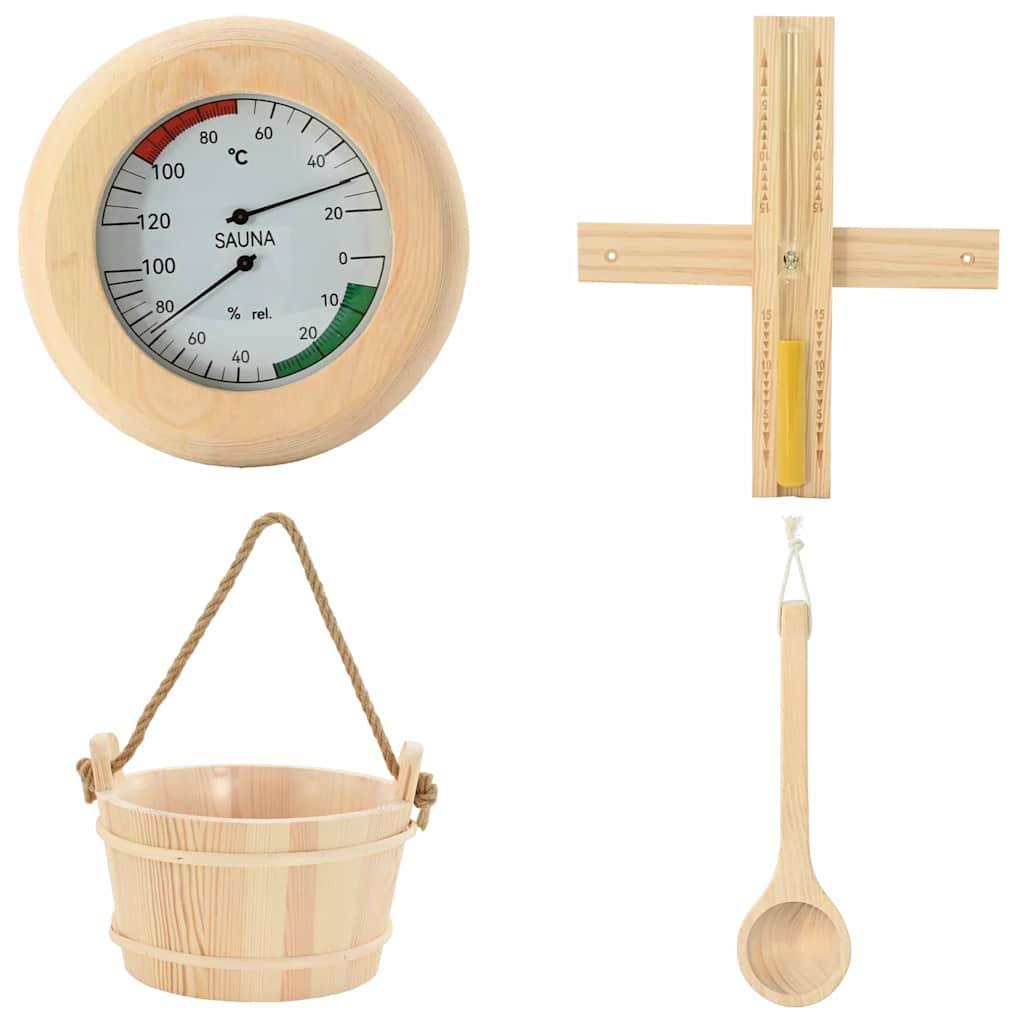 Saunos Priedų Rinkinys 4 Pcs Ruda