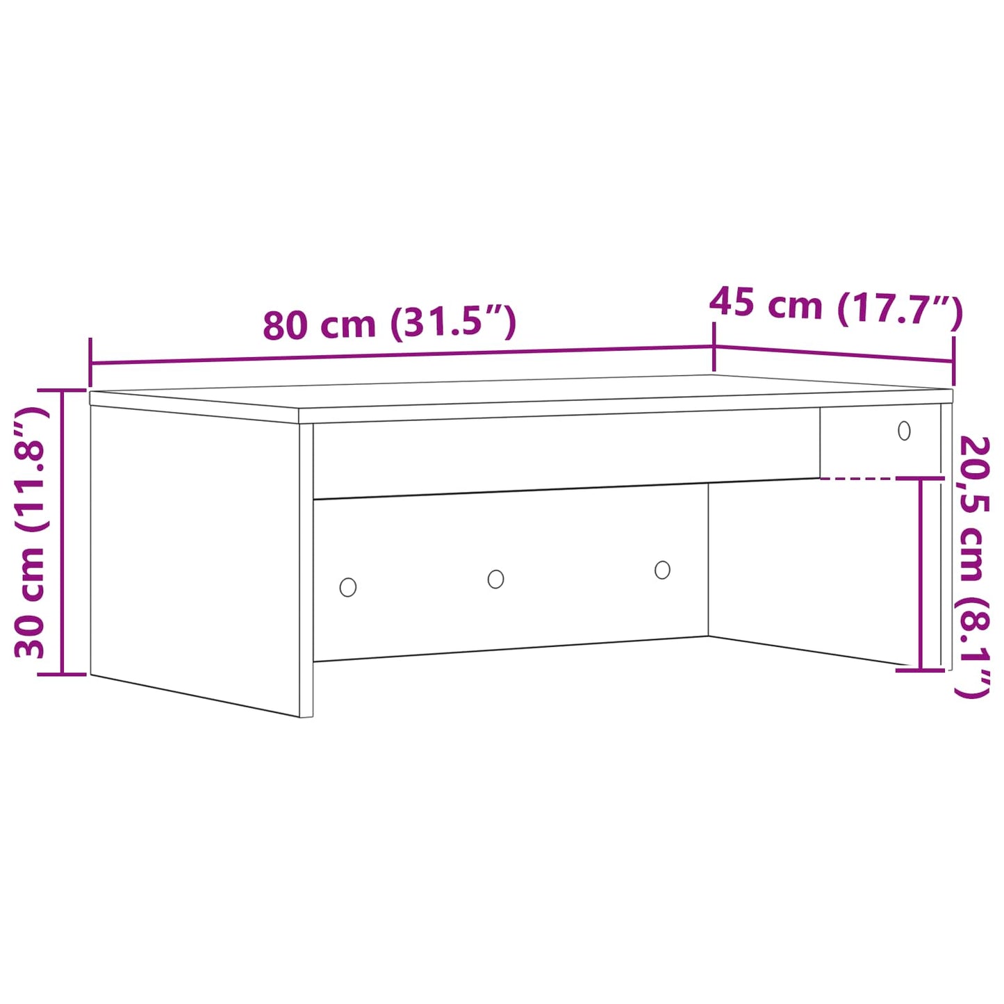 Prie Sienos Tvirtinamas Rašomasis Stalas Betono Pilka