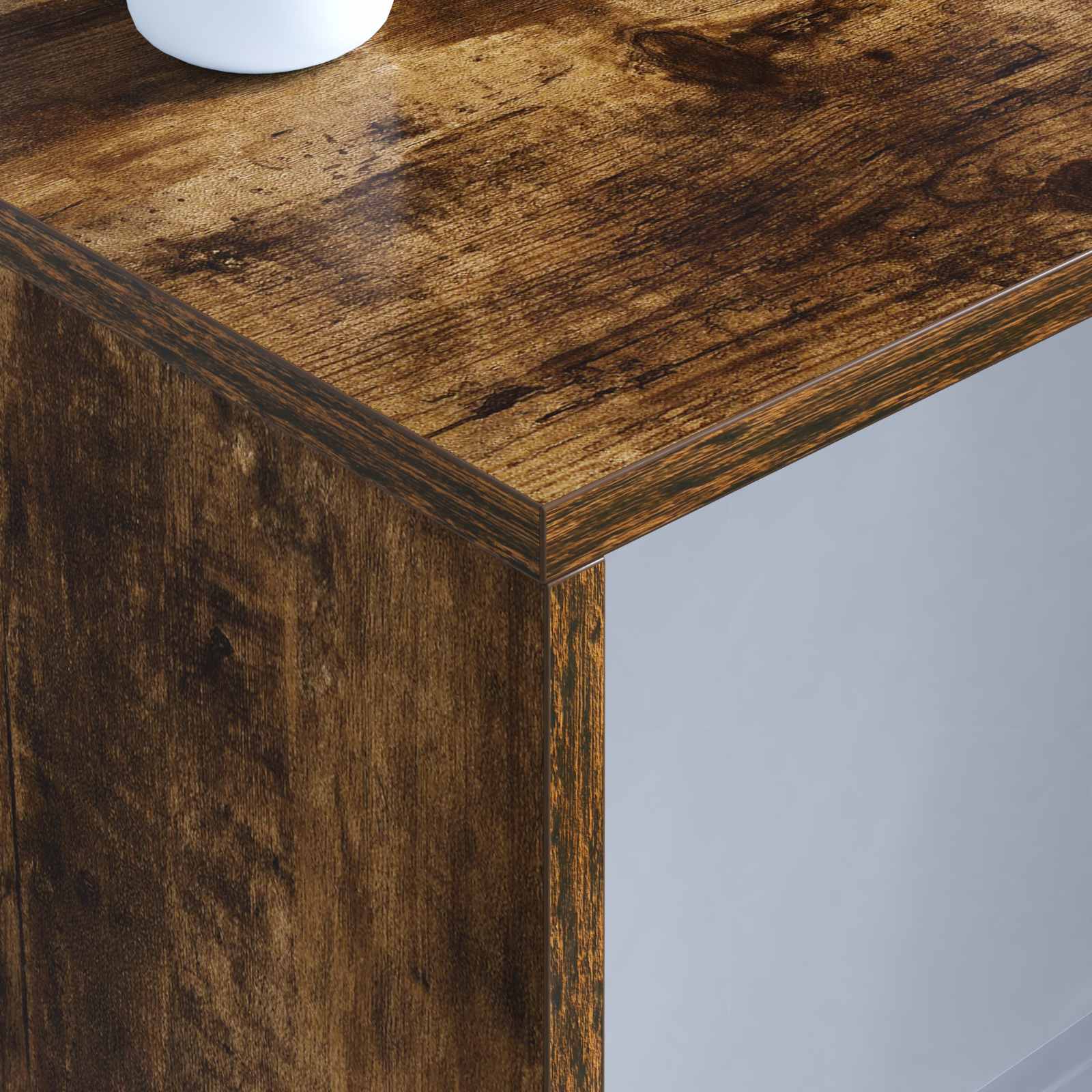 Prie Sienos Tvirtinamas Rašomasis Stalas Rūkyta Ąžuolas