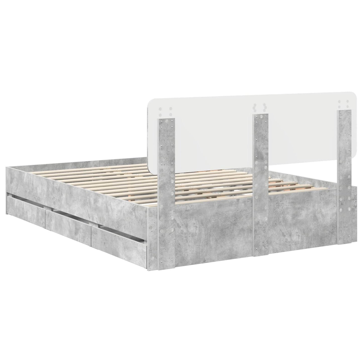 Lovos Rėmas Betono Pilka 150 X 200 Cm Inžinerinė Mediena