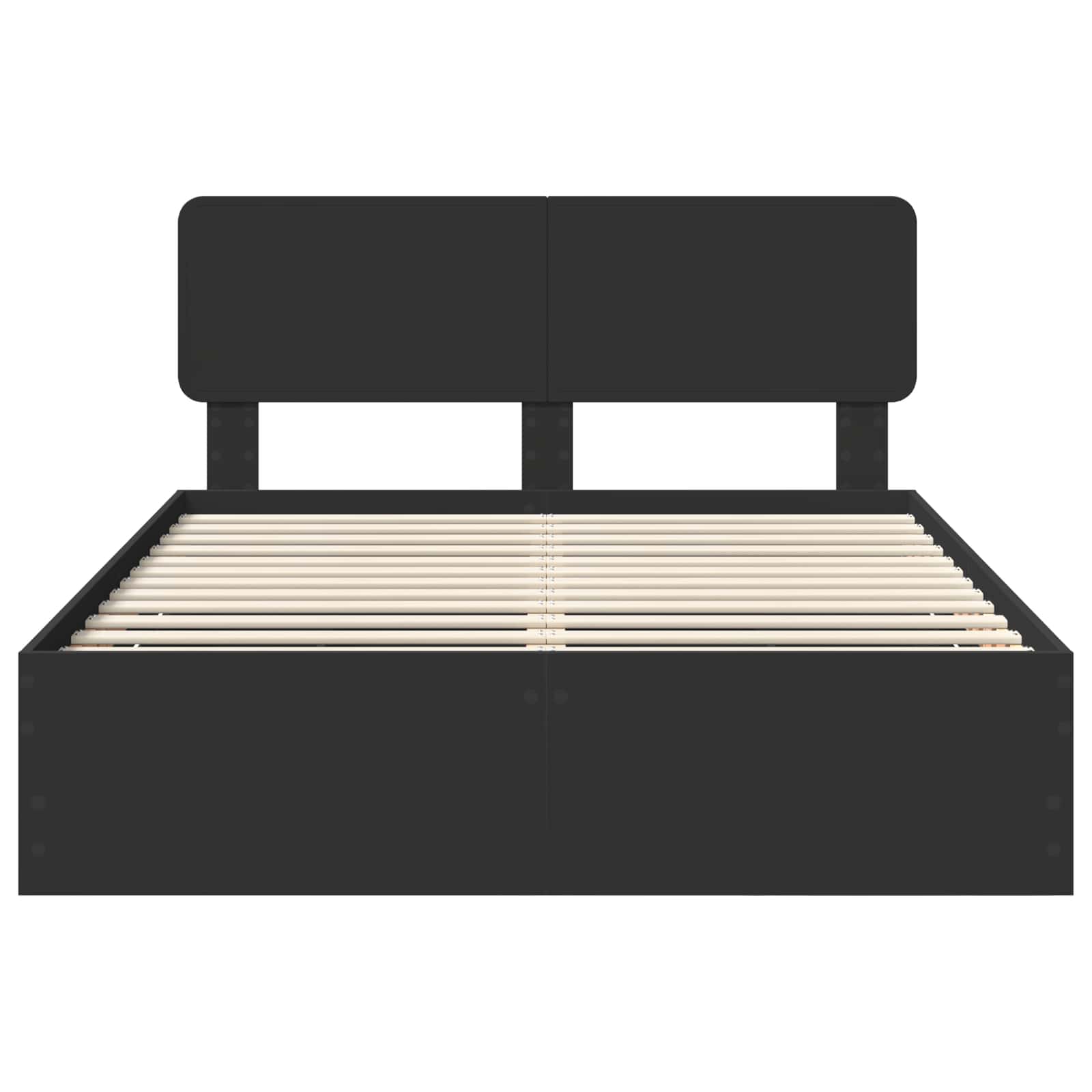 Lovos Rėmas Su Stalčių Juoda 140 X 200 Cm Inžinerinė Mediena
