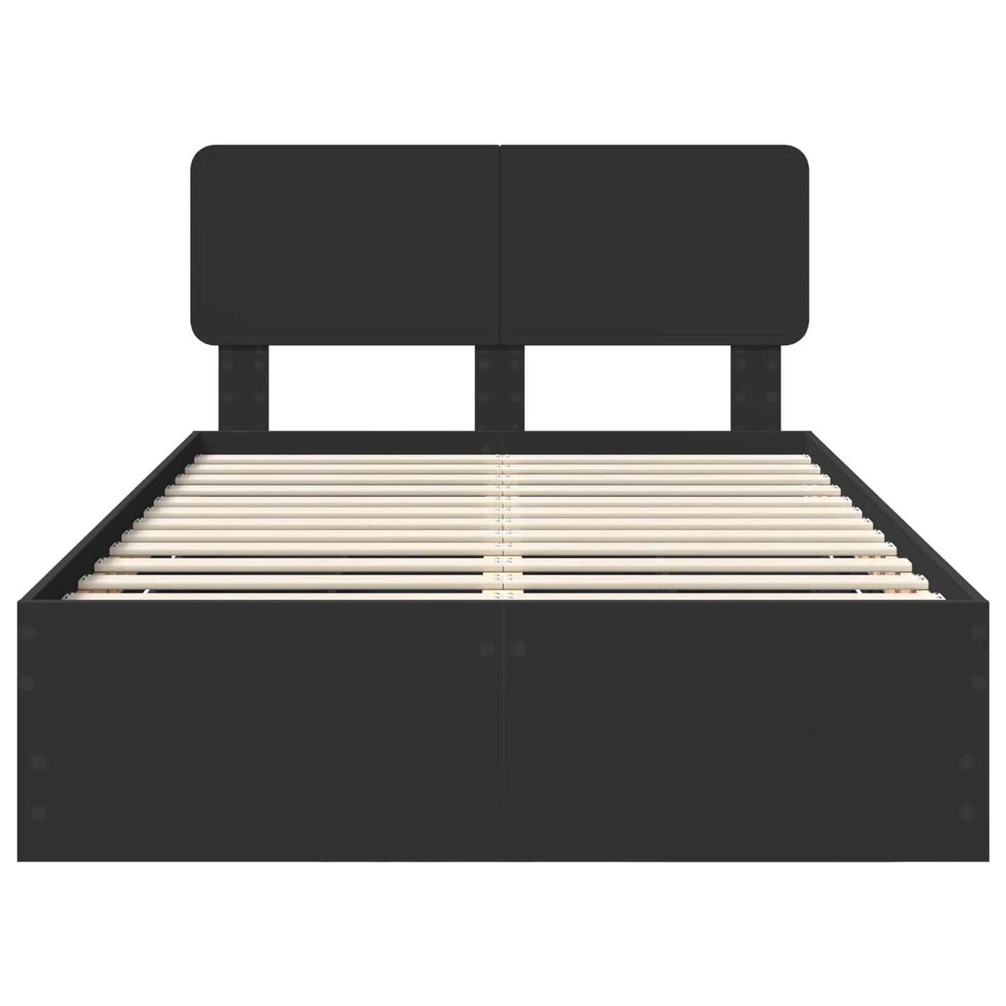 Lovos Rėmas Su Stalčių Juoda 135 X 190 Cm Inžinerinė Mediena