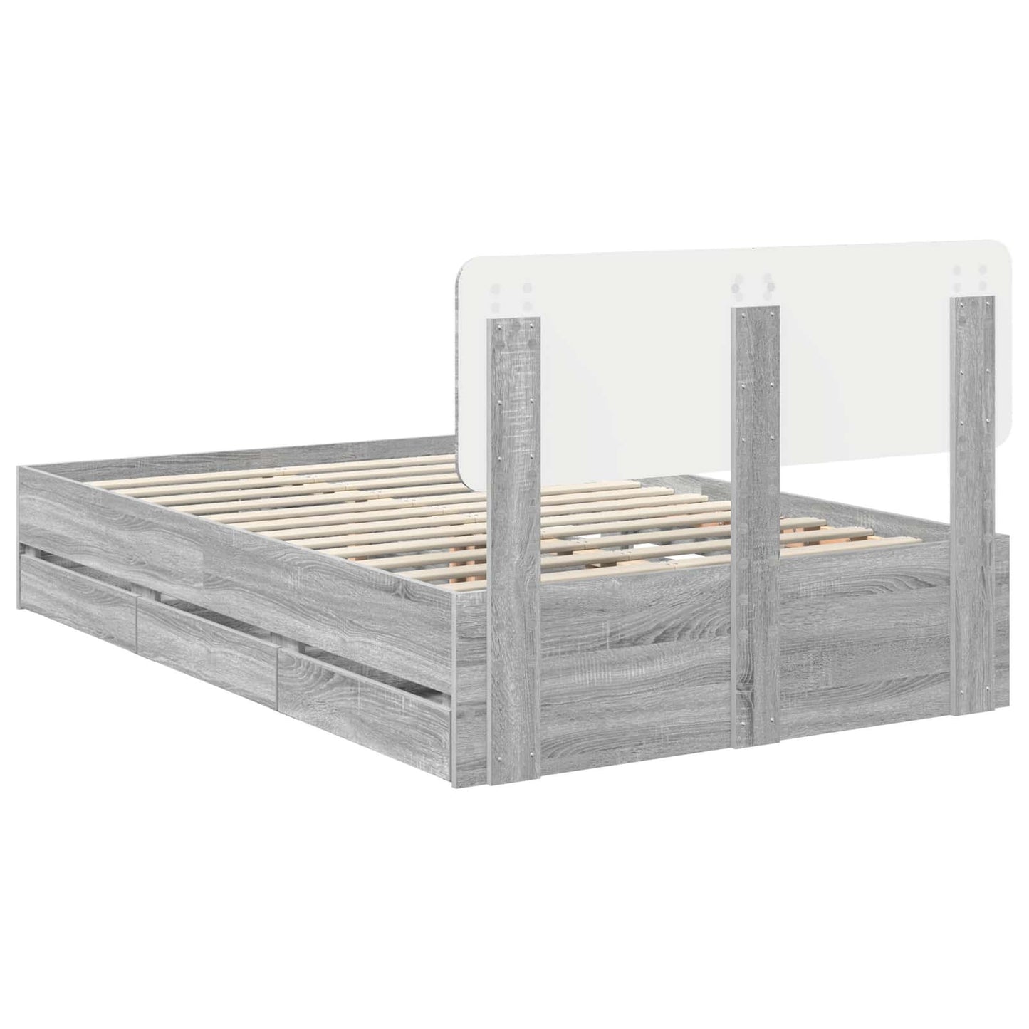 Lovos Rėmas Pilkas Sonoma 120 X 200 Cm Inžinerinė Mediena